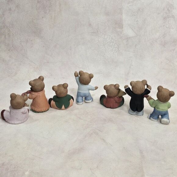 HOMCO 7 Pc Porcelain Teddy Bear Musical Orchestra Band Figurines - Picture 5 of 12